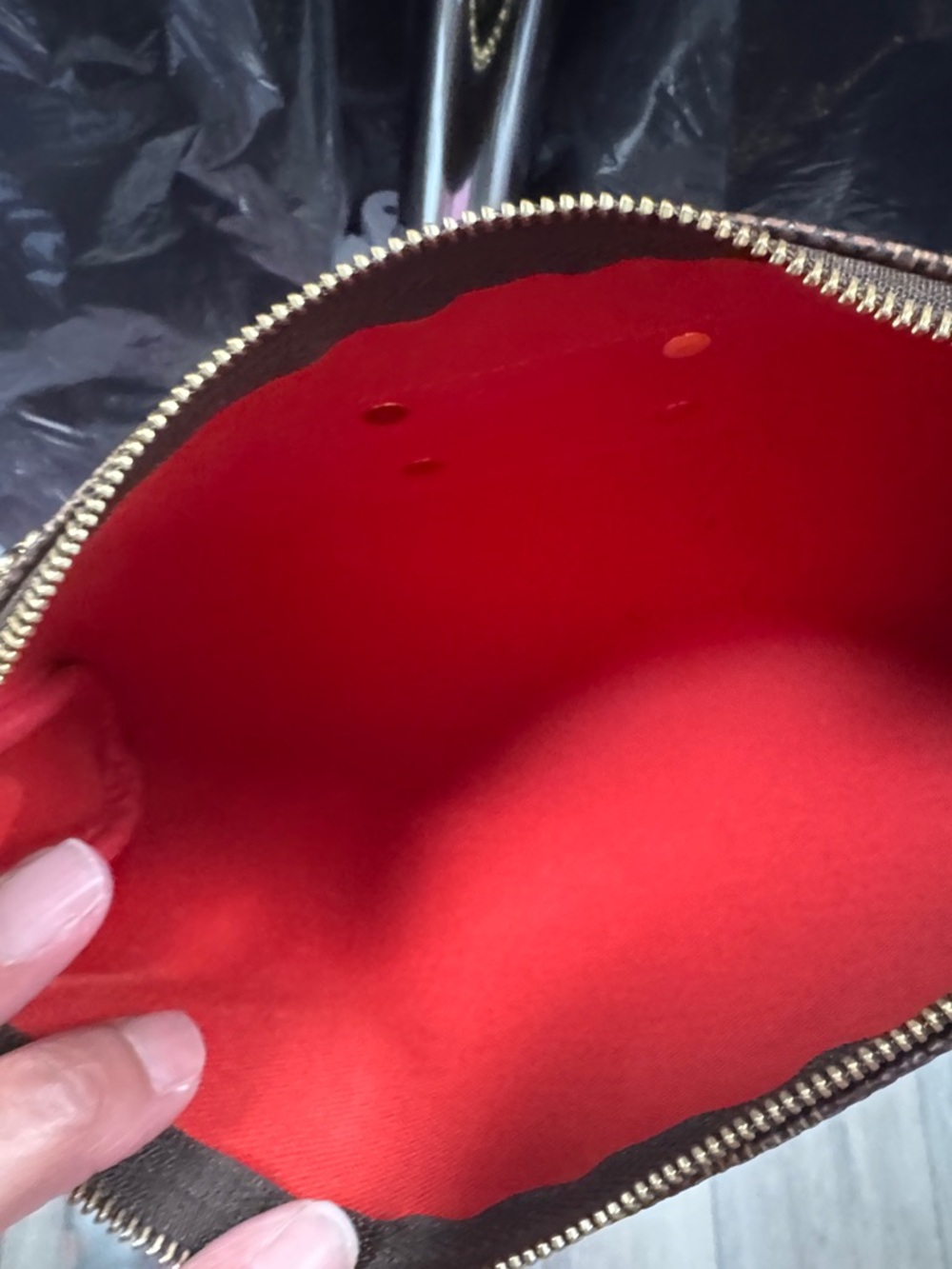 Louis Vuitton Brown Damier Ebene Gold-Trim Chain Pochette - Picture 7 of 15